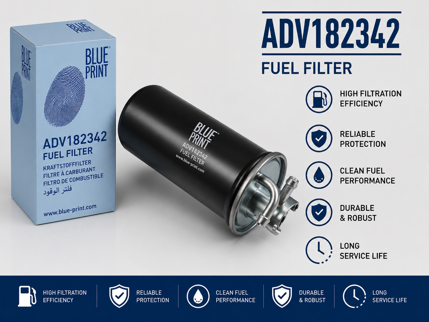BLUE PRINT ADV182342 FILTER-- FUEL FILTER
