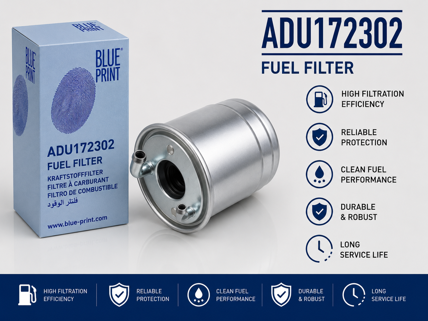 BLUE PRINT ADU172302 FILTER-- FUEL FILTER