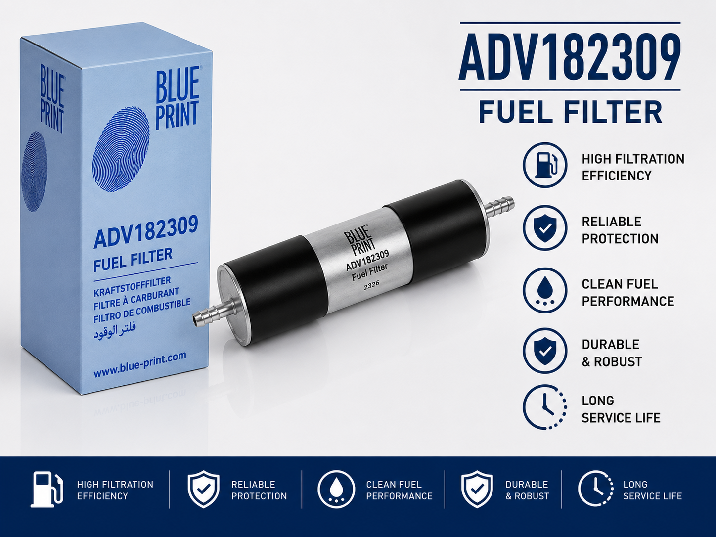 BLUE PRINT ADV182309 FILTER-- FUEL FILTER