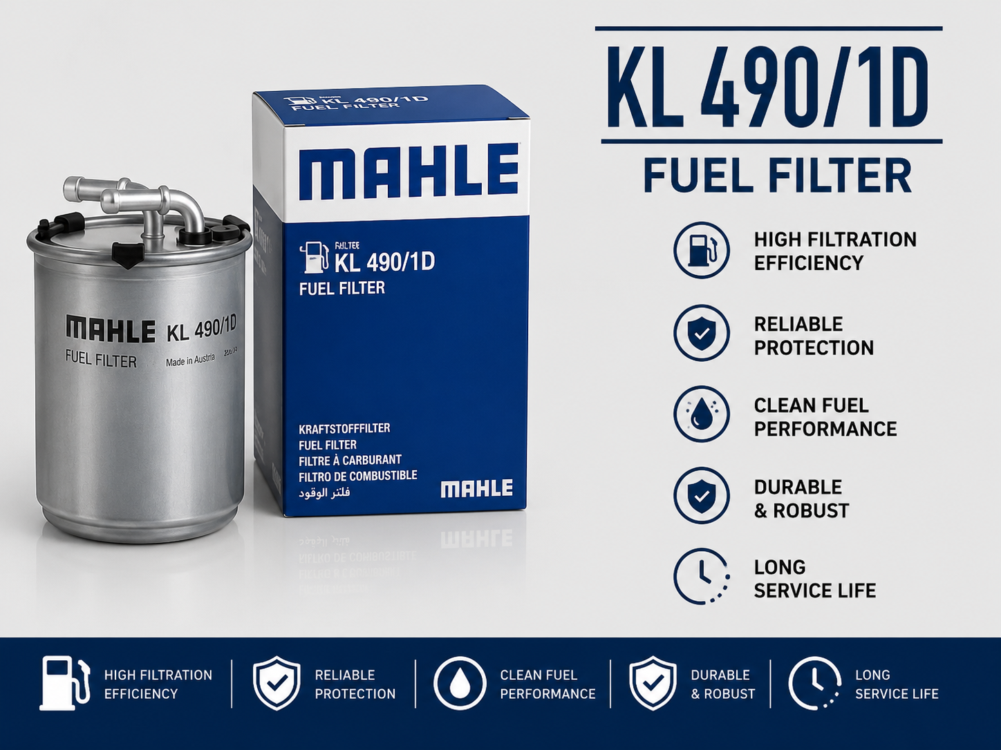 MAHLE KL 490/1D FILTER--FUEL FILTER