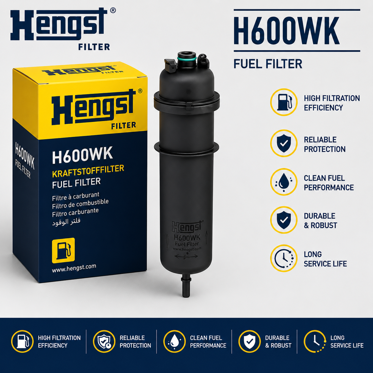 HENGST H600WK FILTER-- FUEL FILTER