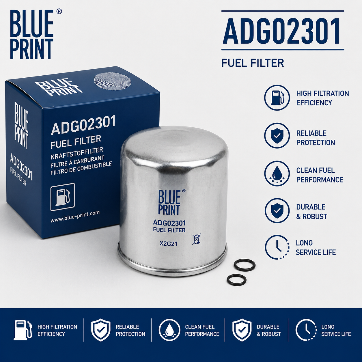 BLUE PRINT ADG02301 FILTER-- FUEL FILTER