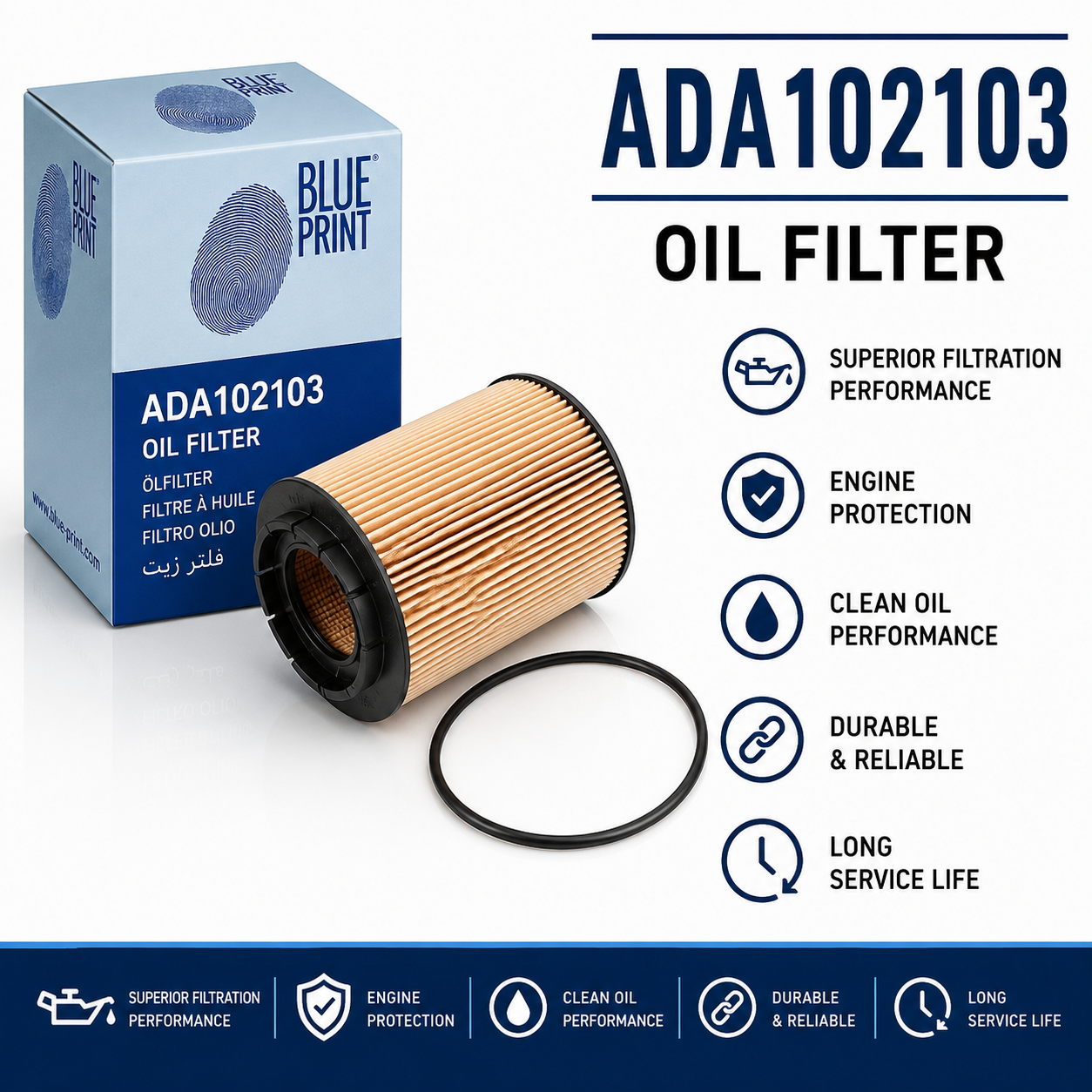 BLUE PRINT ADA102103 FILTER--OIL FILTER