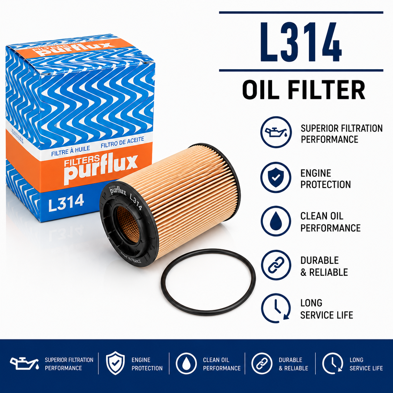 PURFLUX L314 FILTER--OIL FILTER