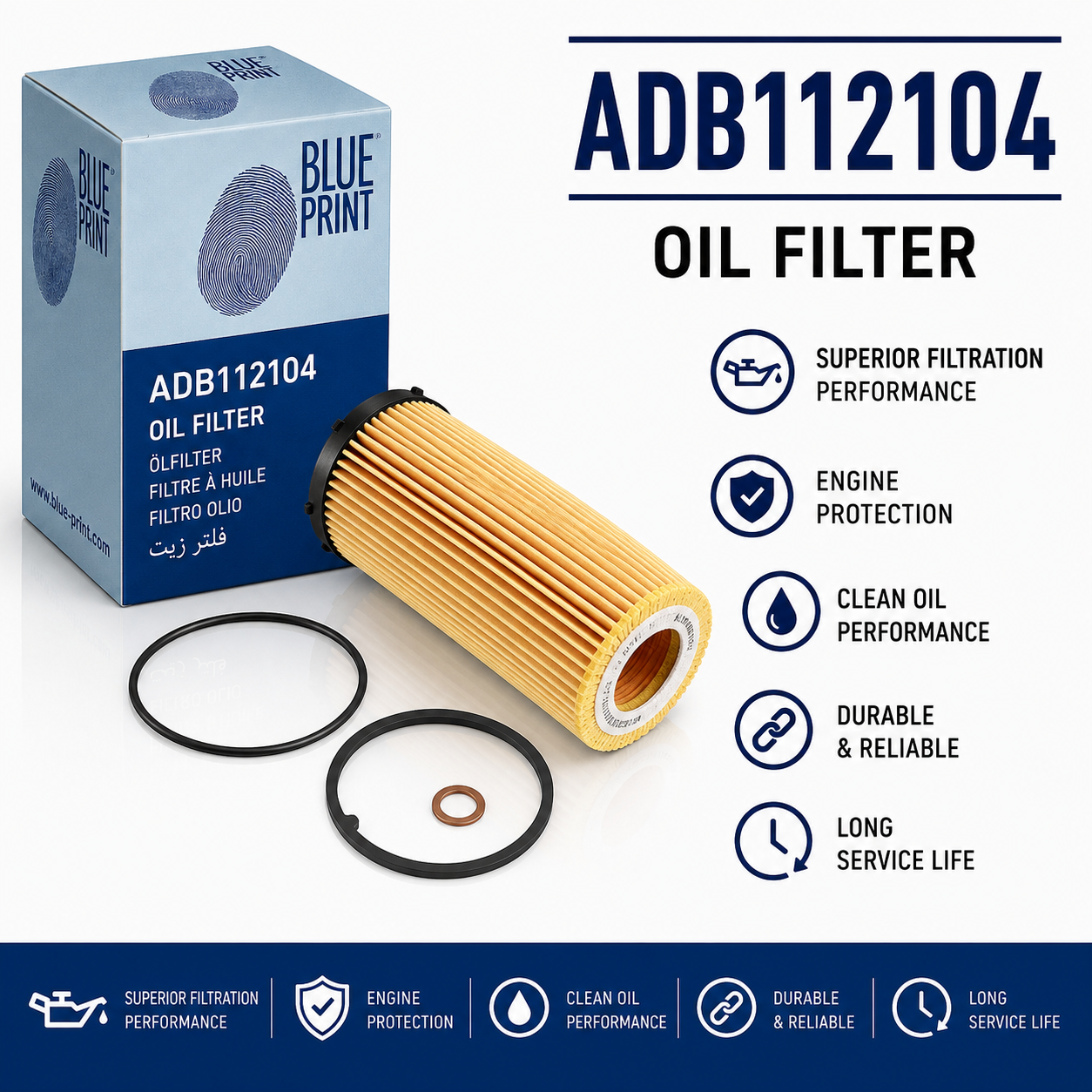 BLUE PRINT ADB112104 FILTER--OIL FILTER