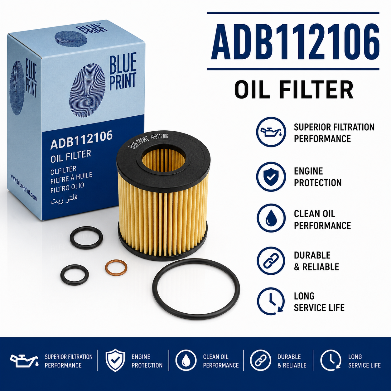 BLUE PRINT ADB112106 FILTER--OIL FILTER