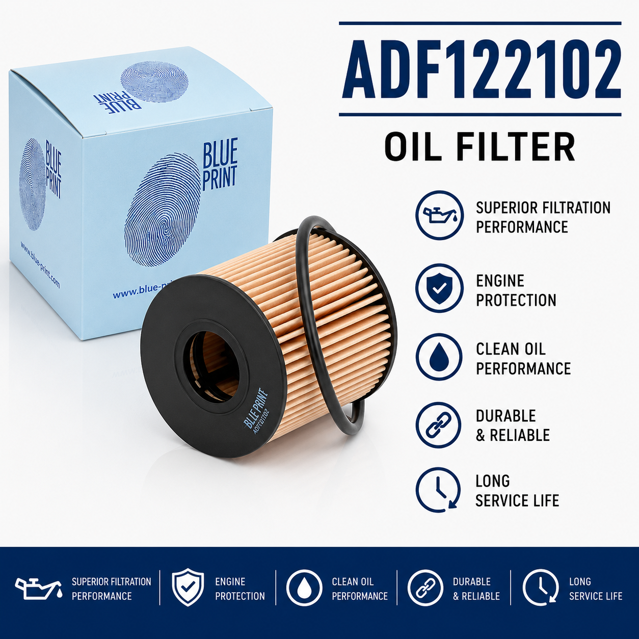 BLUE PRINT ADF122102 FILTER--OIL FILTER