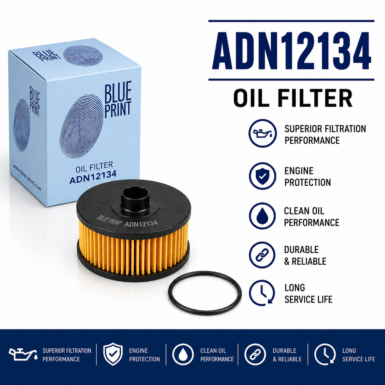 BLUE PRINT ADN12134 FILTER--OIL FILTER