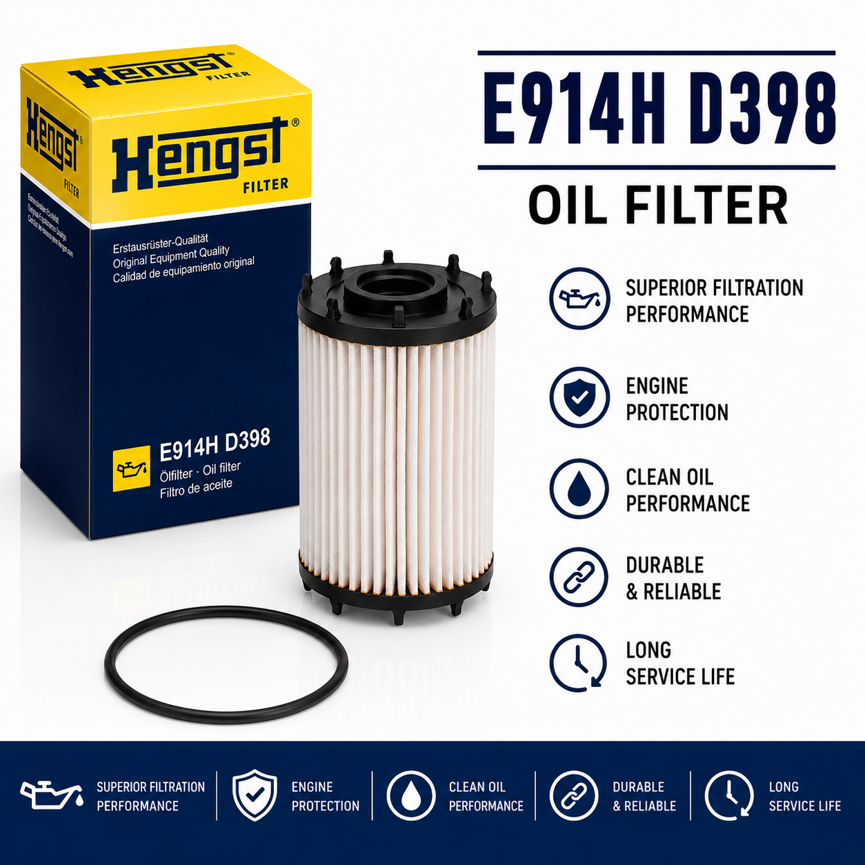 HENGST E914H D398 FILTER--OIL FILTER