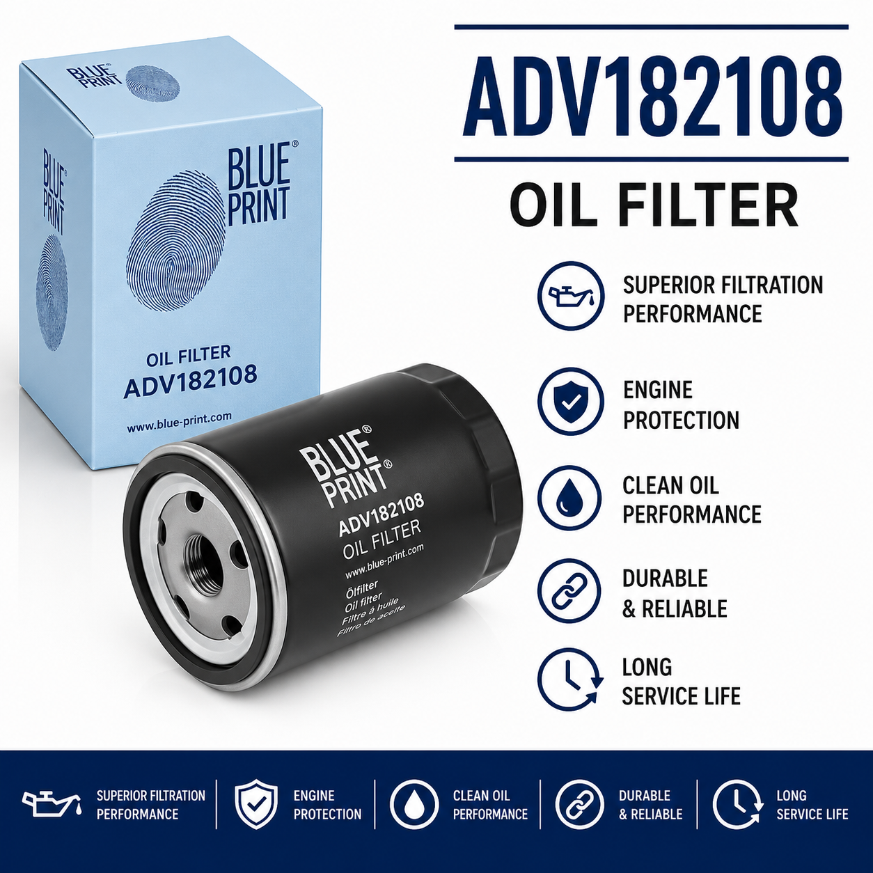 BLUE PRINT ADV182108 FILTER--OIL FILTER