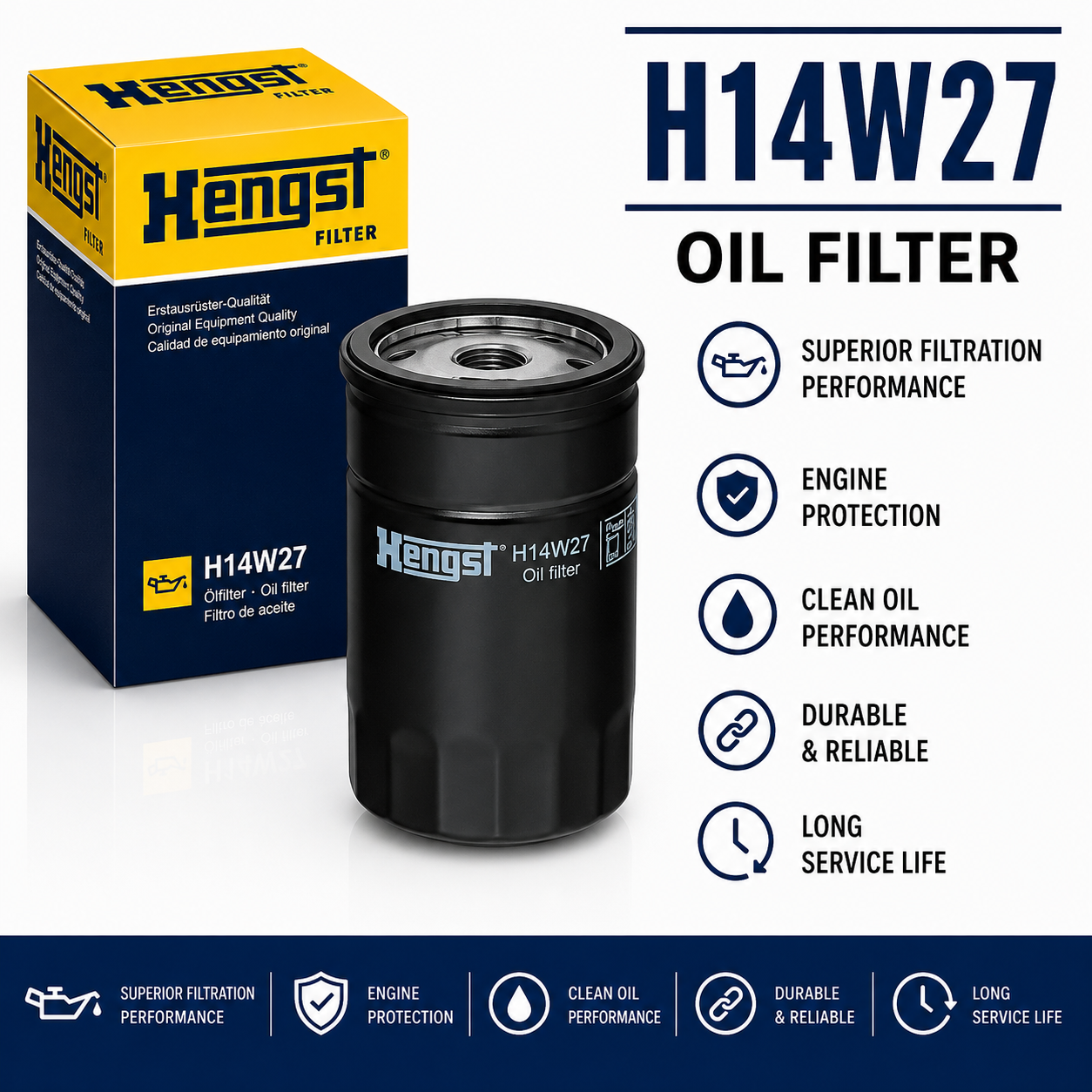 HENGST H14W27 FILTER--OIL FILTER