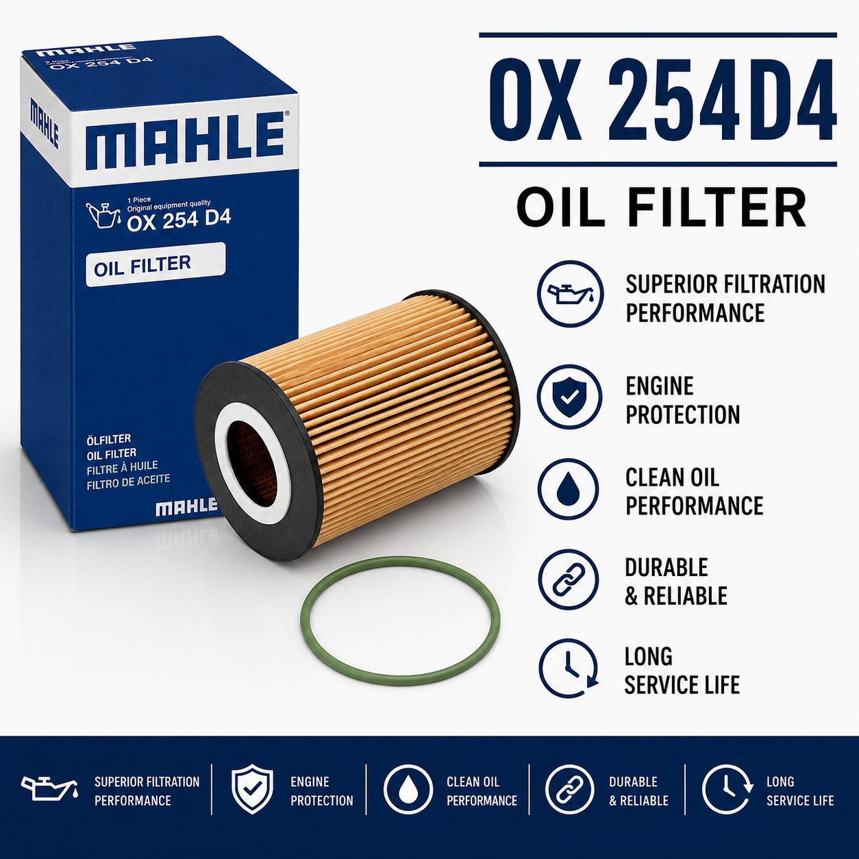 MAHLE OX 254D4 FILTER--OIL FILTER