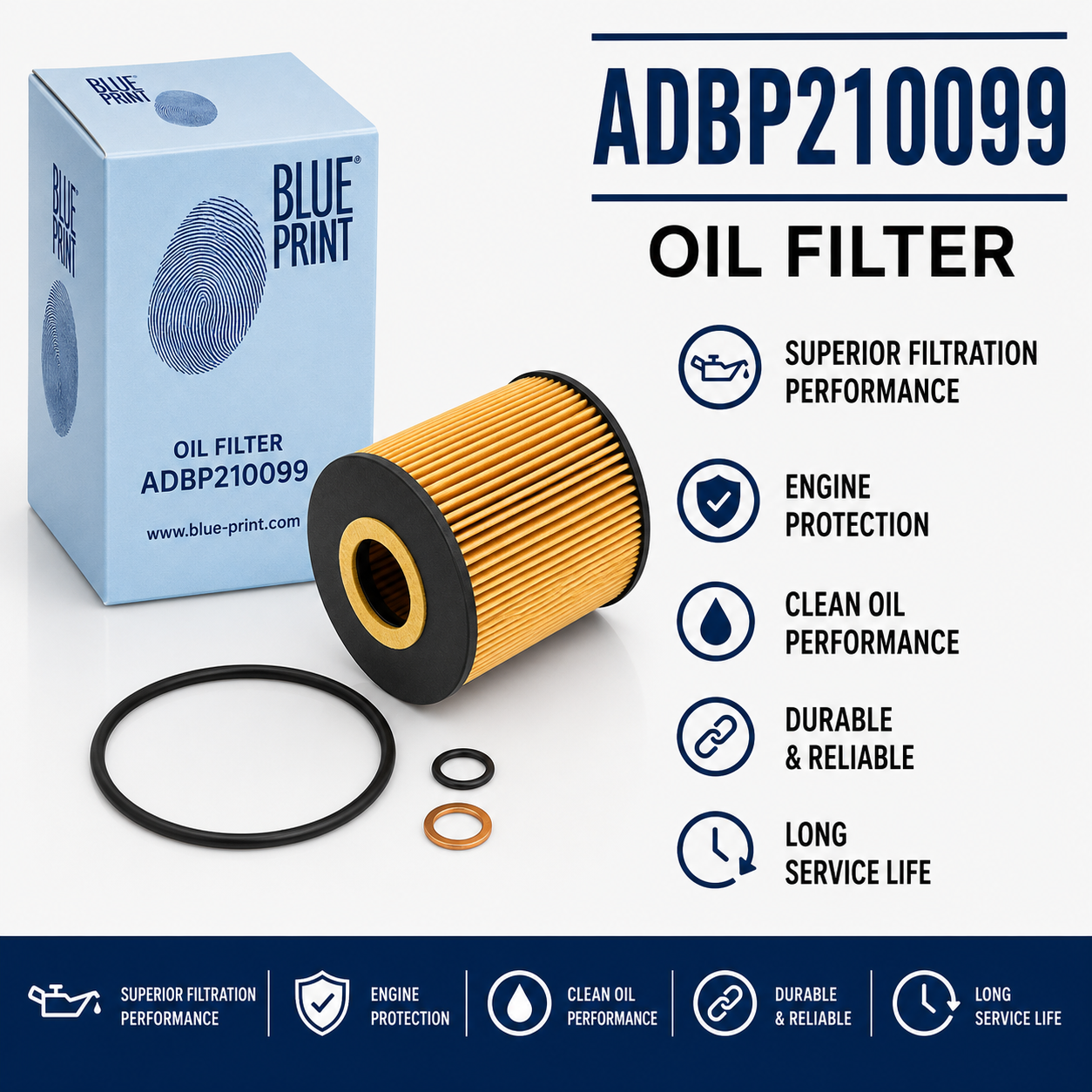 BLUE PRINT ADBP210099 FILTER--OIL FILTER
