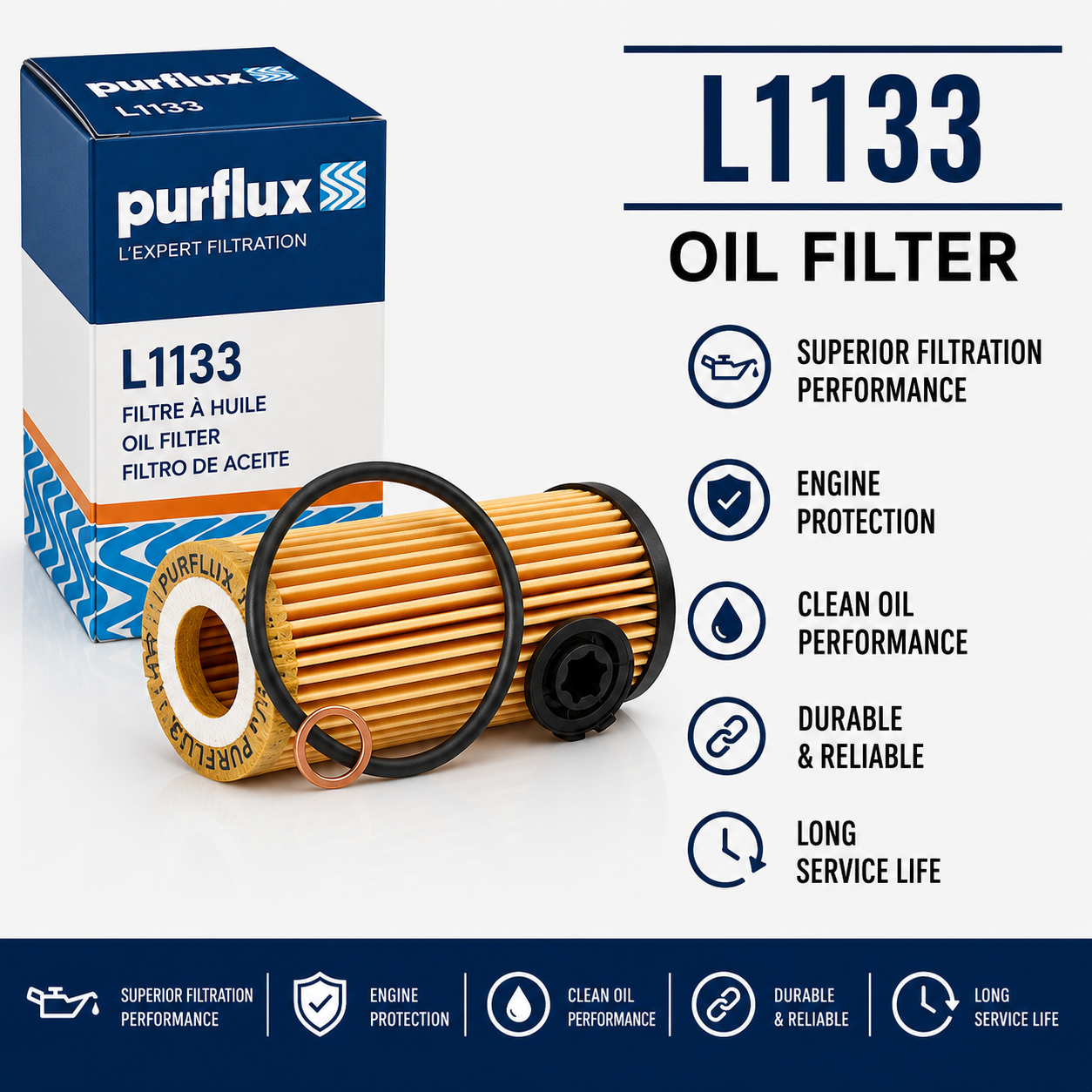 PURFLUX L1133 FILTER--OIL FILTER