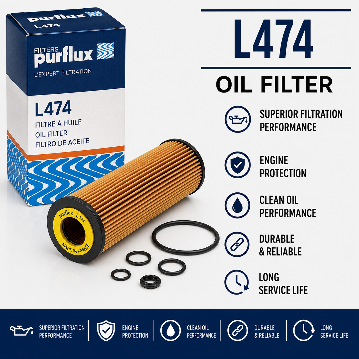 PURFLUX L474 FILTER--OIL FILTER