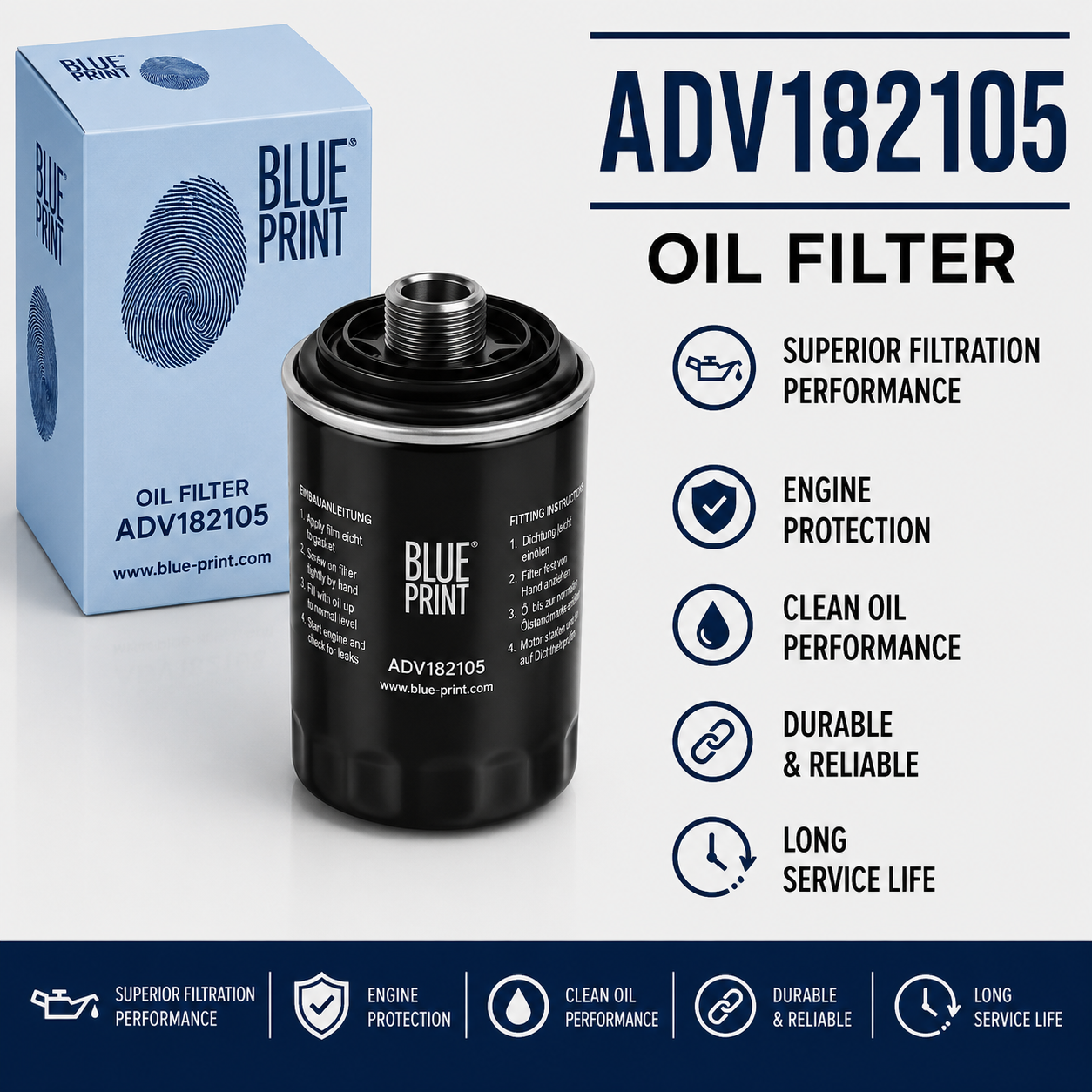 BLUE PRINT ADV182105 FILTER--OIL FILTER