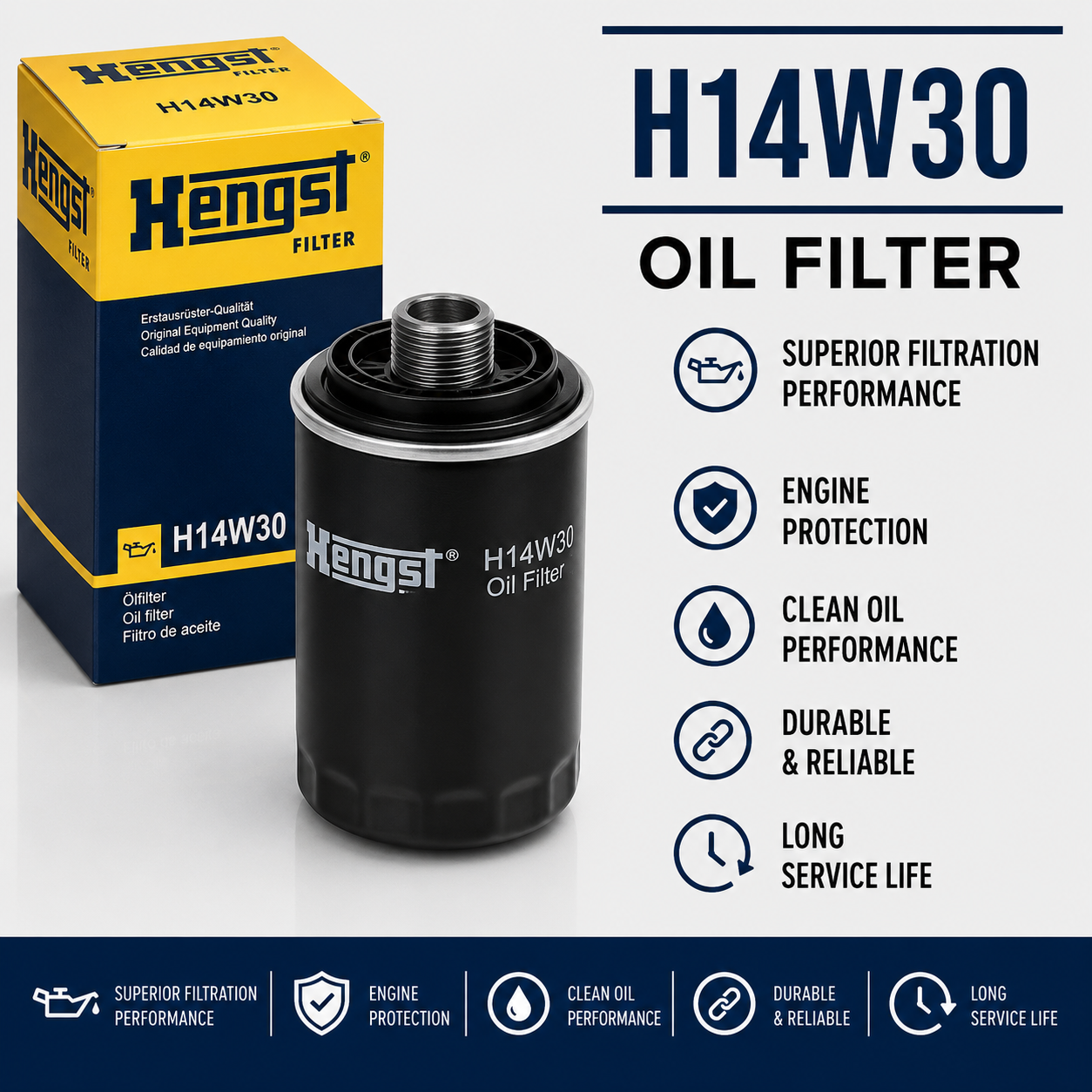 HENGST H14W30 FILTER--OIL FILTER