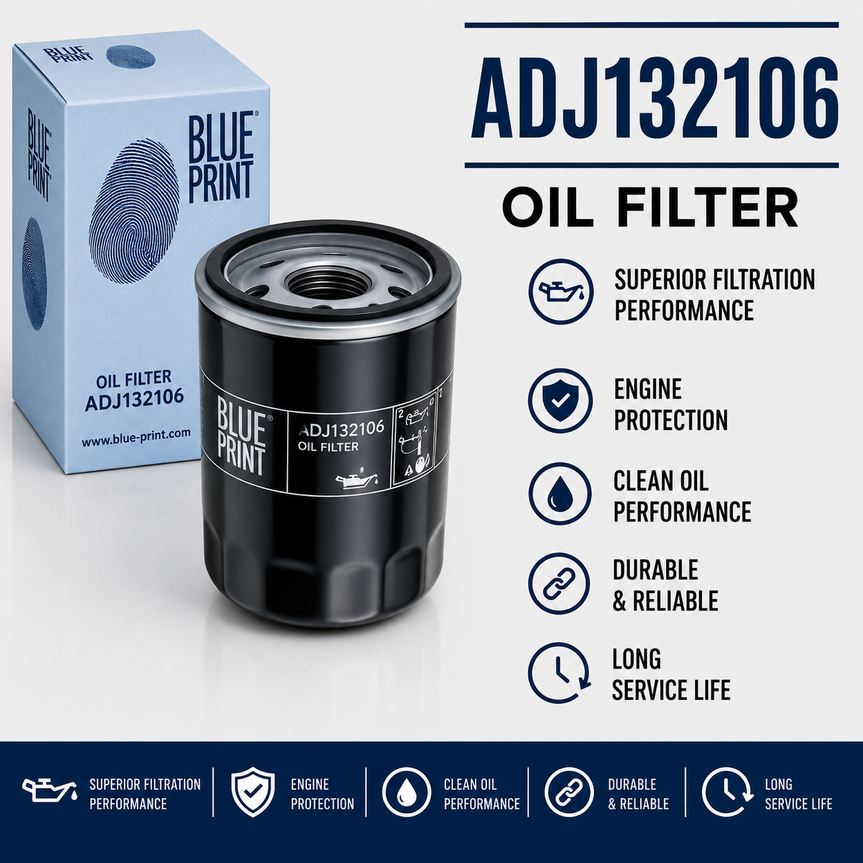 BLUE PRINT ADJ132106 FILTER--OIL FILTER