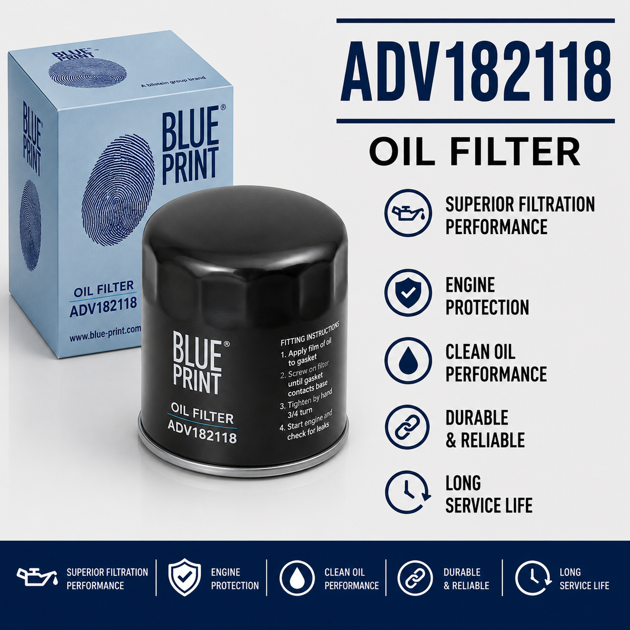 BLUE PRINT ADV182118 FILTER--OIL FILTER
