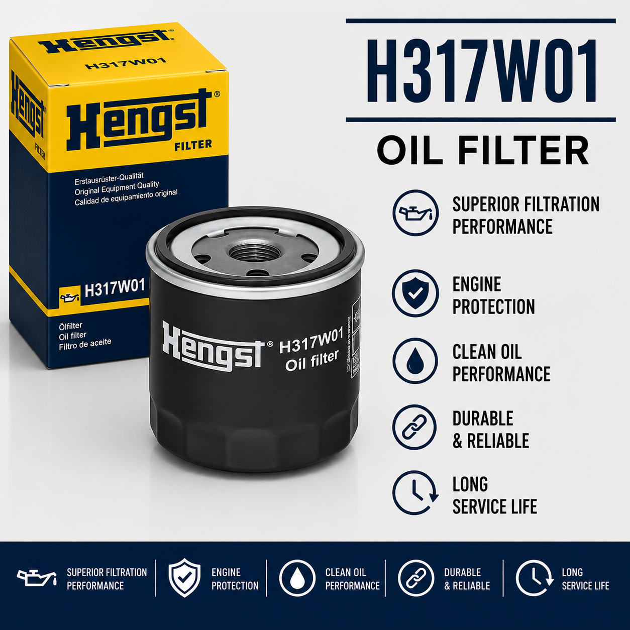 HENGST H317W01 FILTER--OIL FILTER