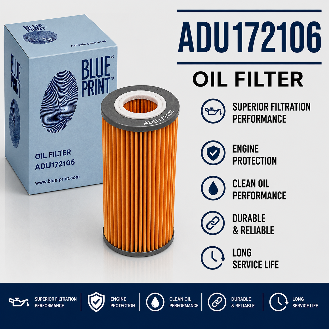 BLUE PRINT ADU172106 FILTER--OIL FILTER