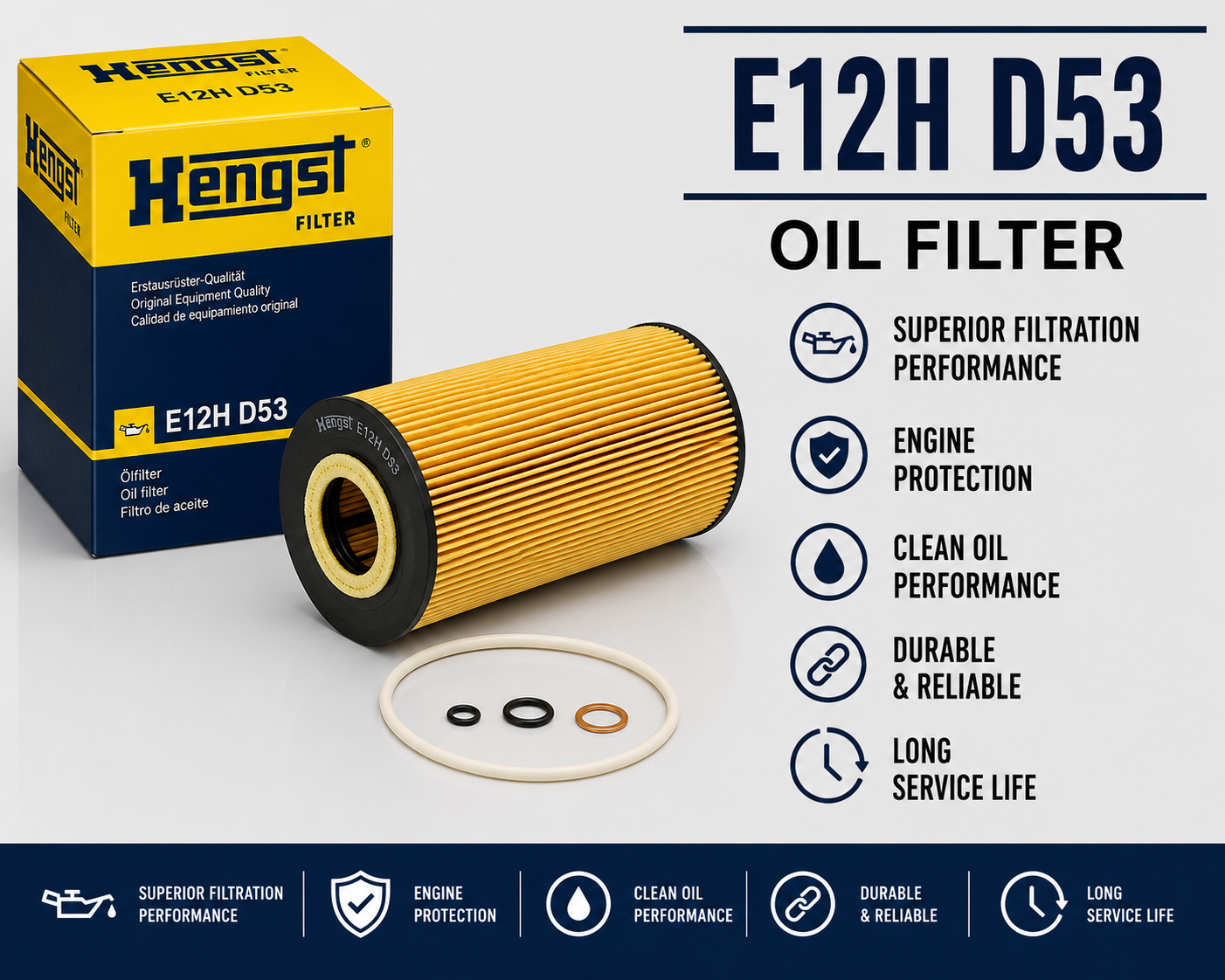 HENGST E12H D53 FILTER--OIL FILTER