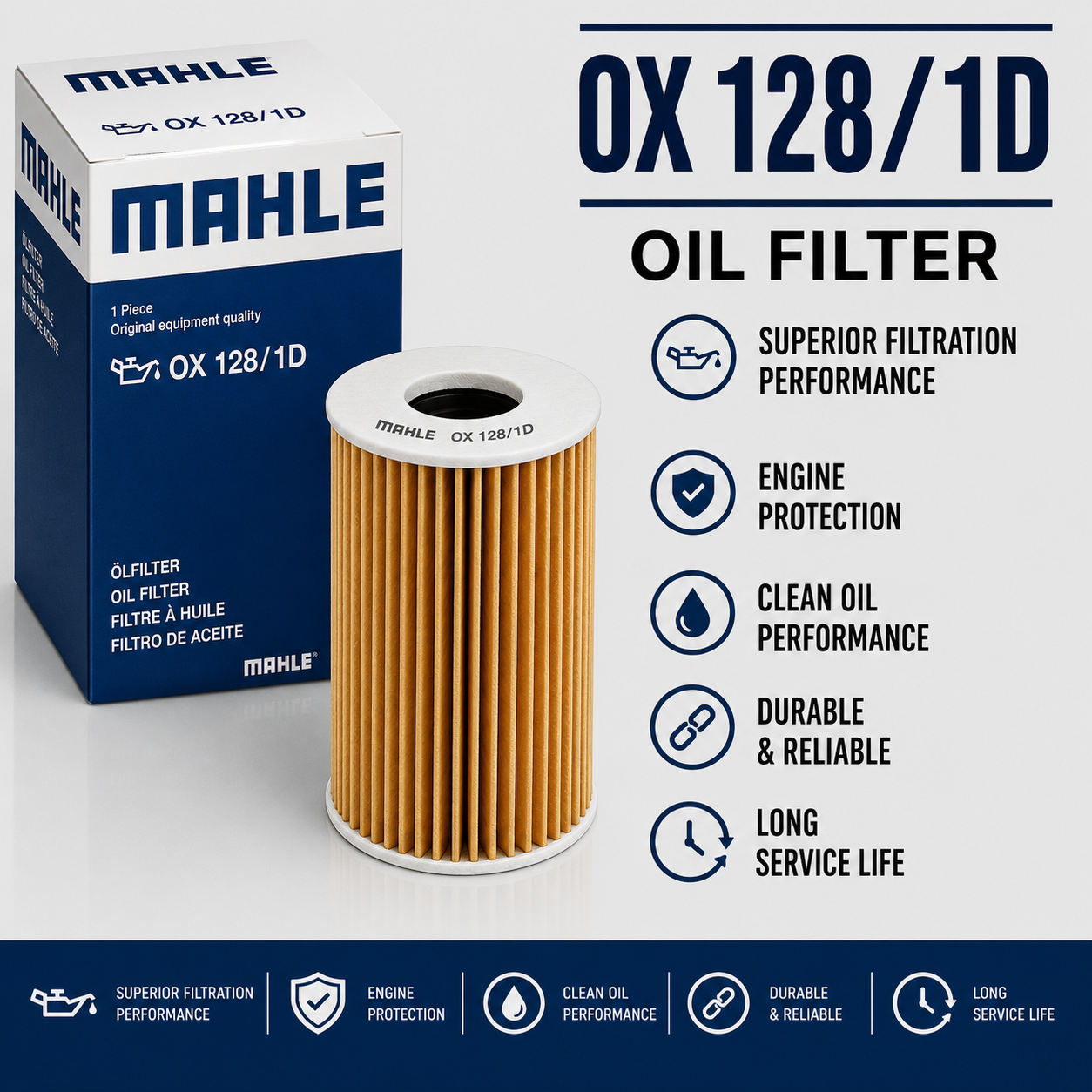 MAHLE OX 128/1D FILTER--OIL FILTER