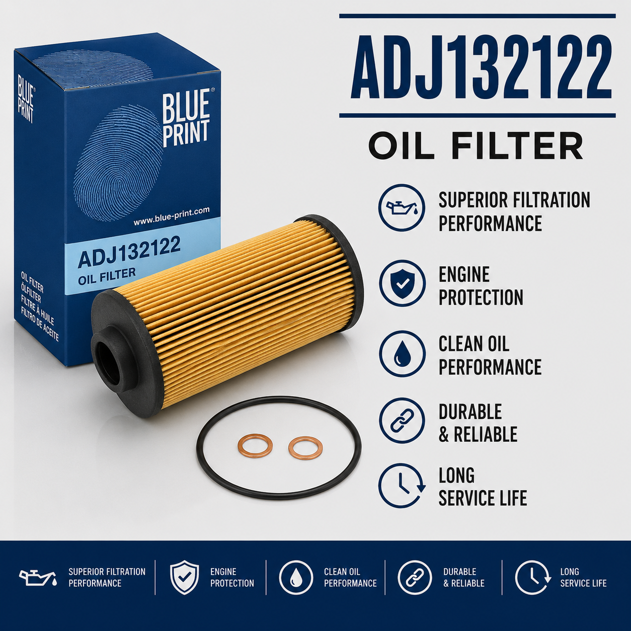 BLUE PRINT ADJ132122 FILTER--OIL FILTER