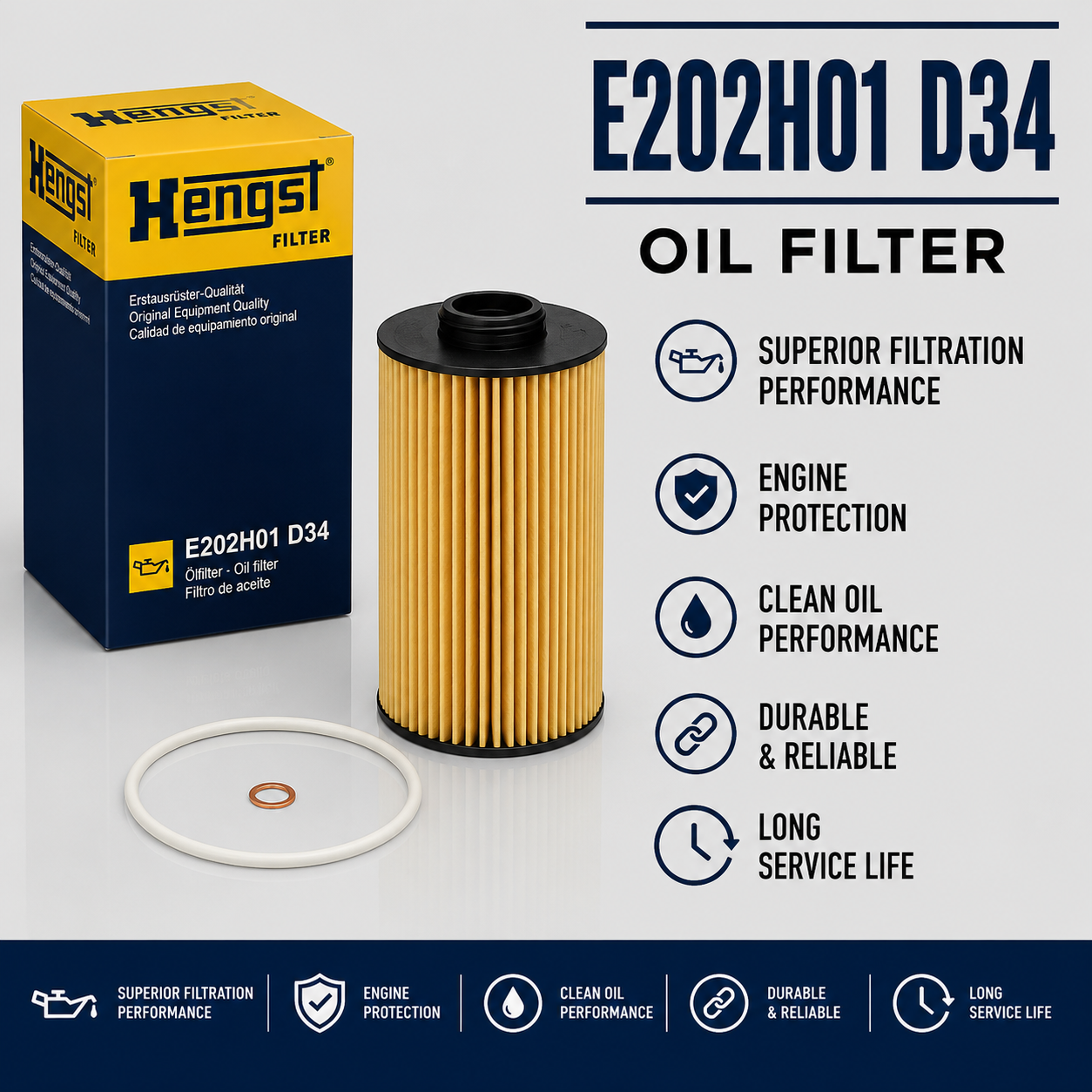 HENGST E202H01 D34 FILTER--OIL FILTER
