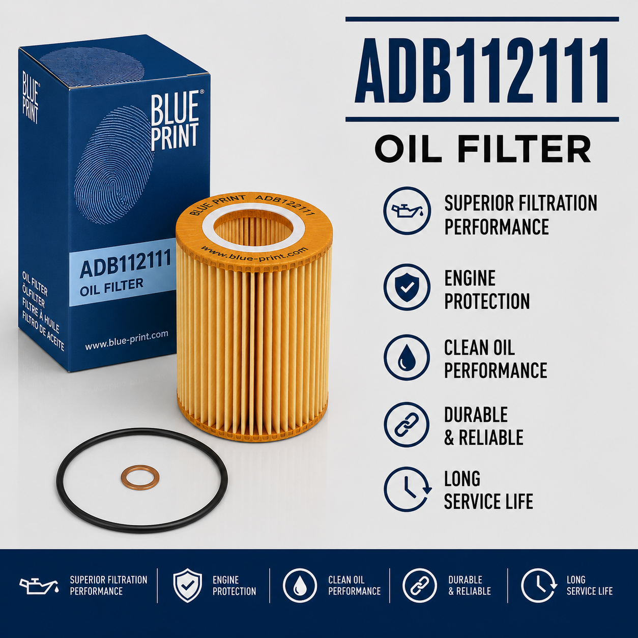 BLUE PRINT ADB112111 FILTER--OIL FILTER