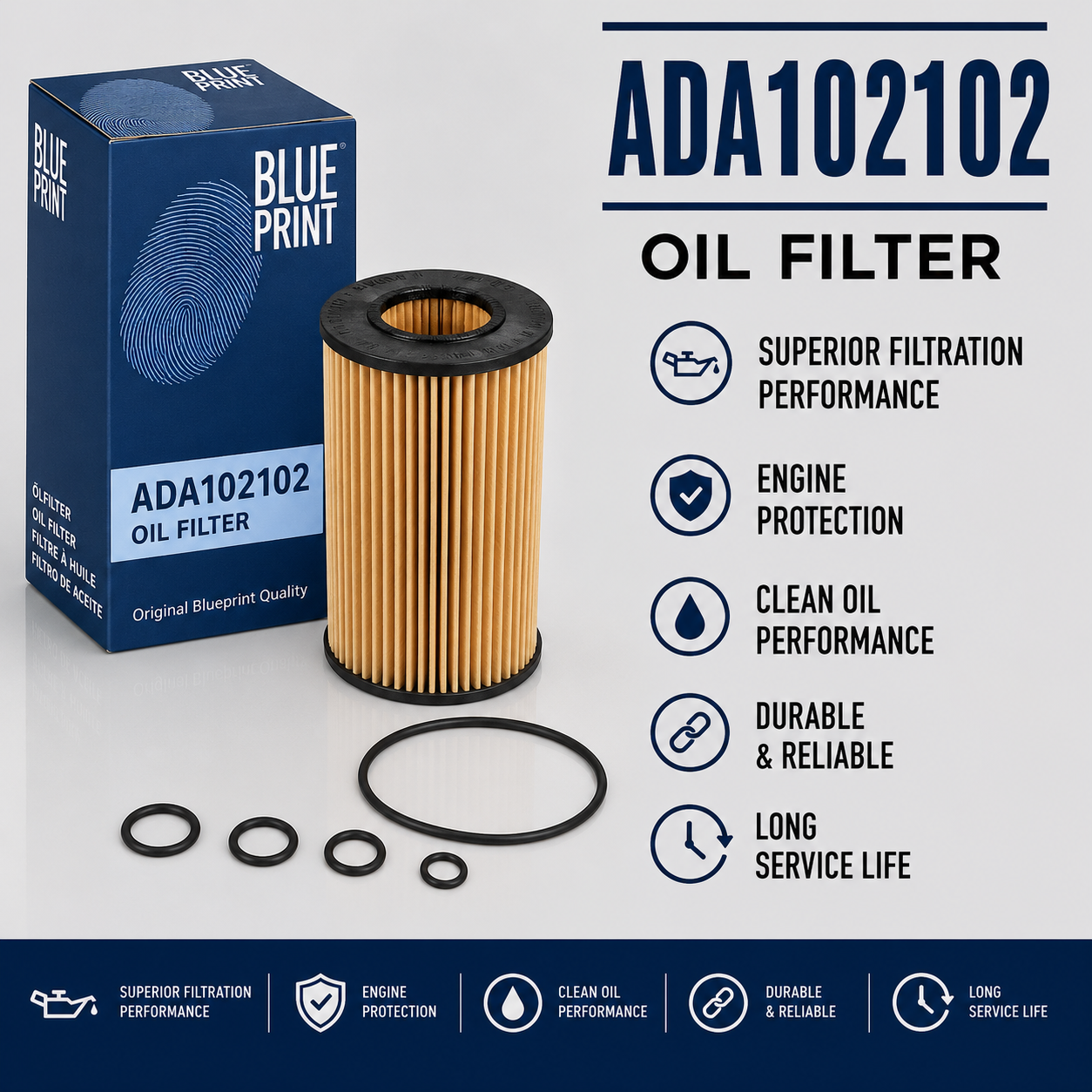 BLUE PRINT ADA102102 FILTER--OIL FILTER