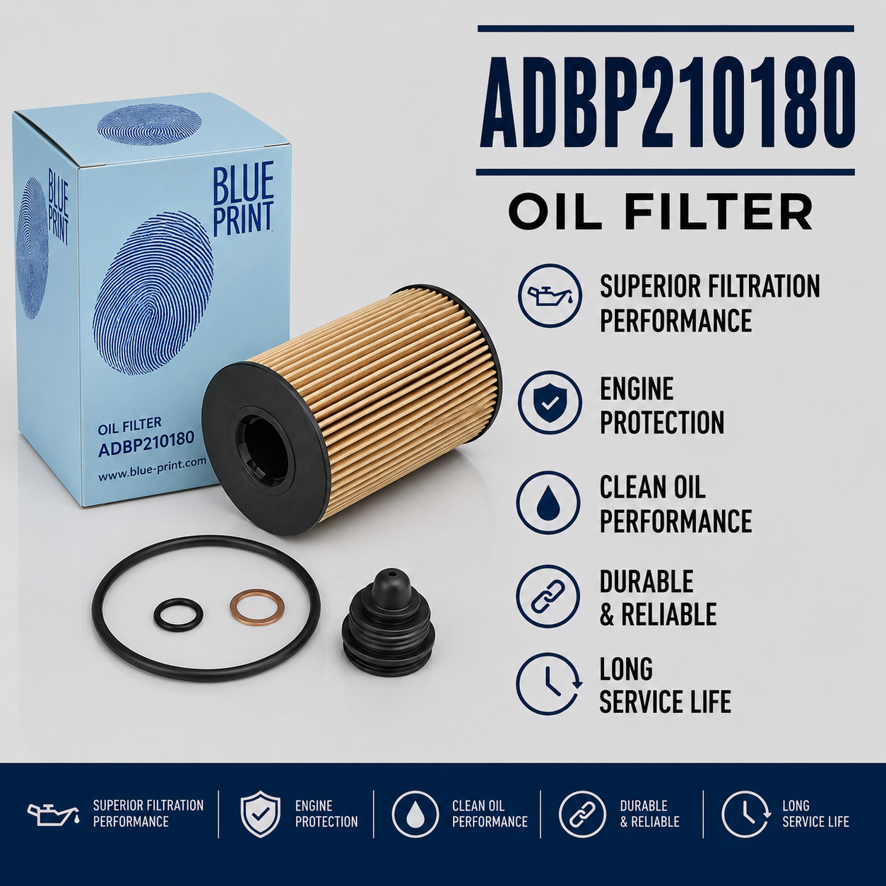 BLUE PRINT ADBP210180 FILTER--OIL FILTER
