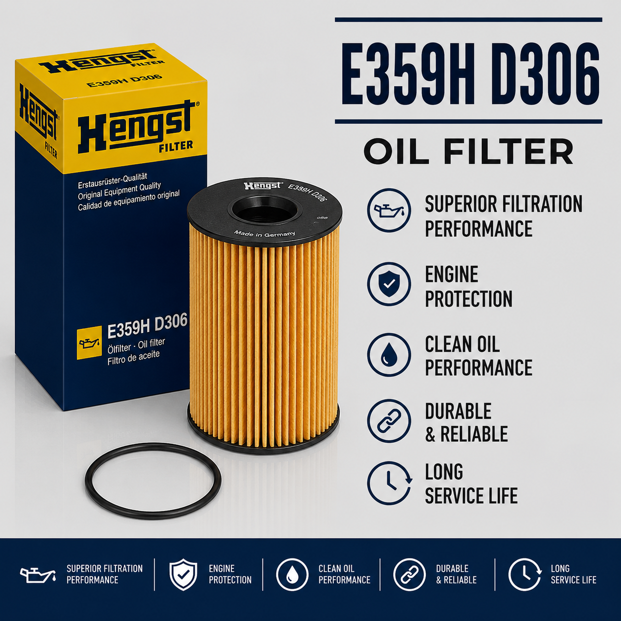 HENGST E359H D306 FILTER--OIL FILTER