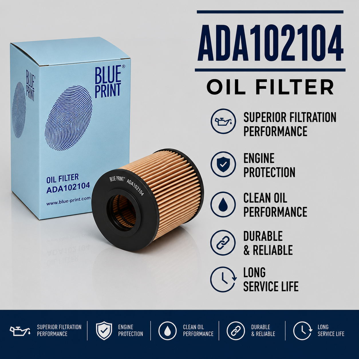 BLUE PRINT ADA102104 FILTER--OIL FILTER