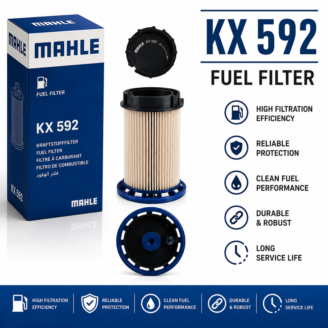 MAHLE KX 592 FILTER--FUEL FILTER