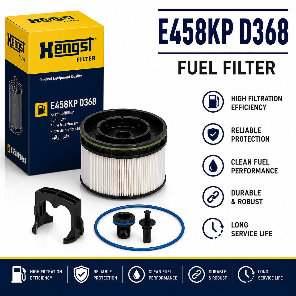 HENGST E458KP D368 FILTER--FUEL FILTER