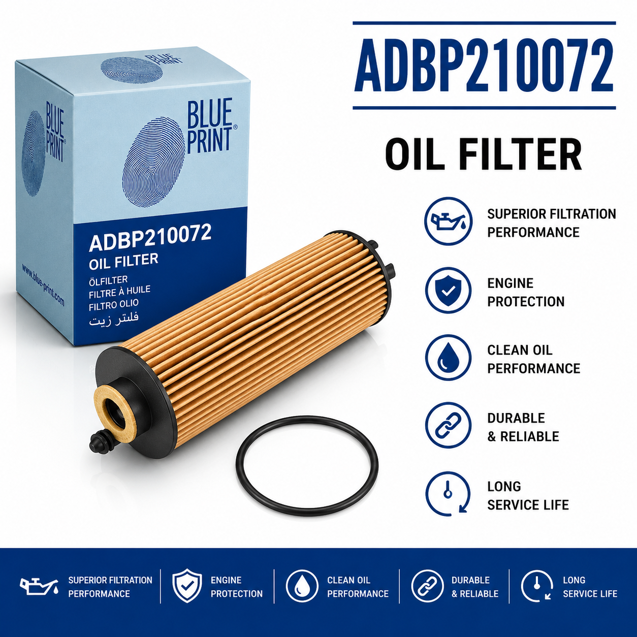 BLUE PRINT ADBP210072 FILTER--OIL FILTER