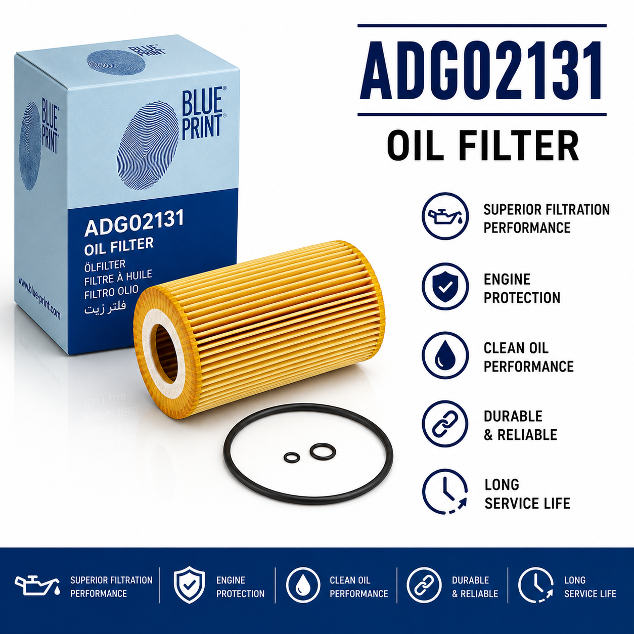 BLUE PRINT ADG02131 FILTER--OIL FILTER