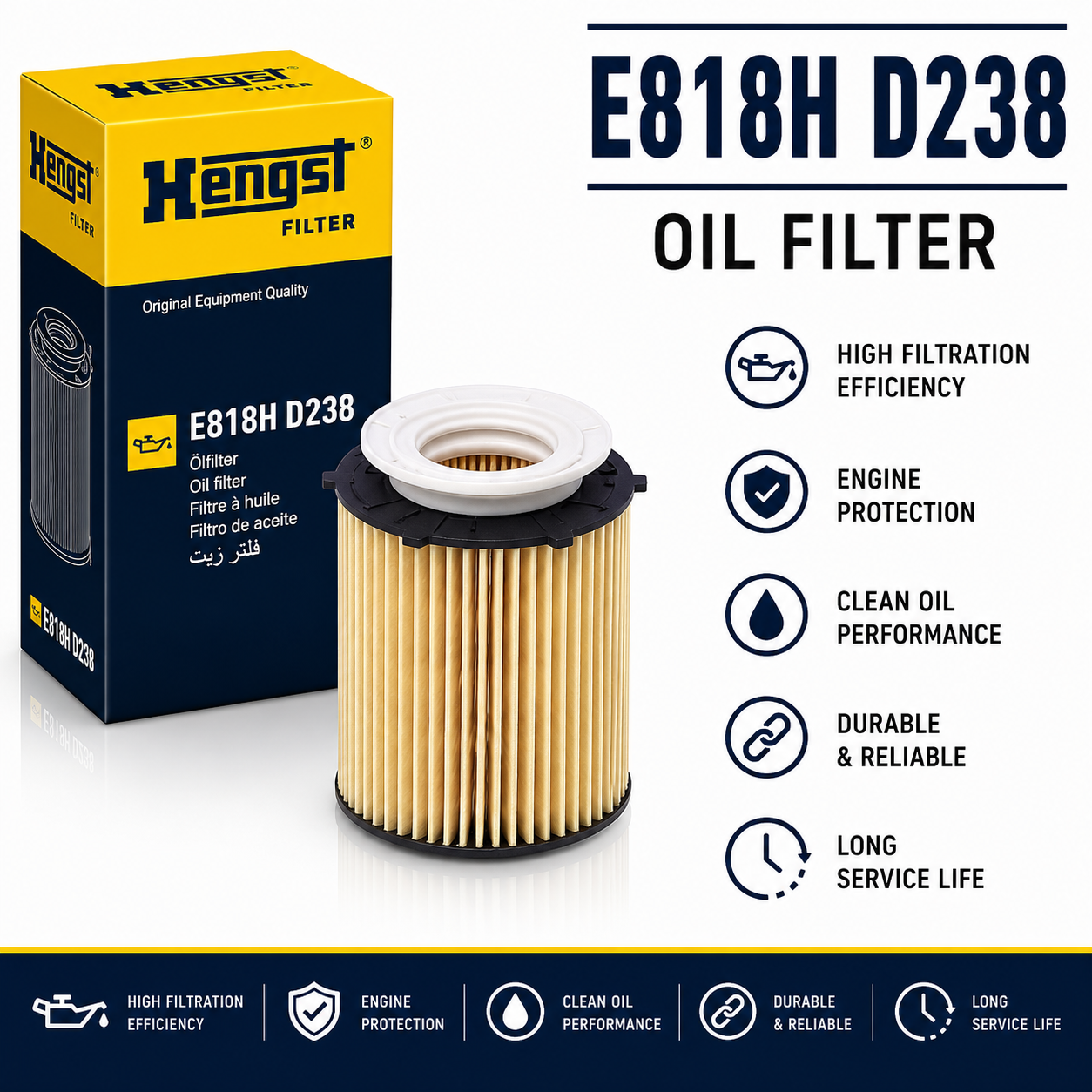 HENGST E818H D238 FILTER--OIL FILTER