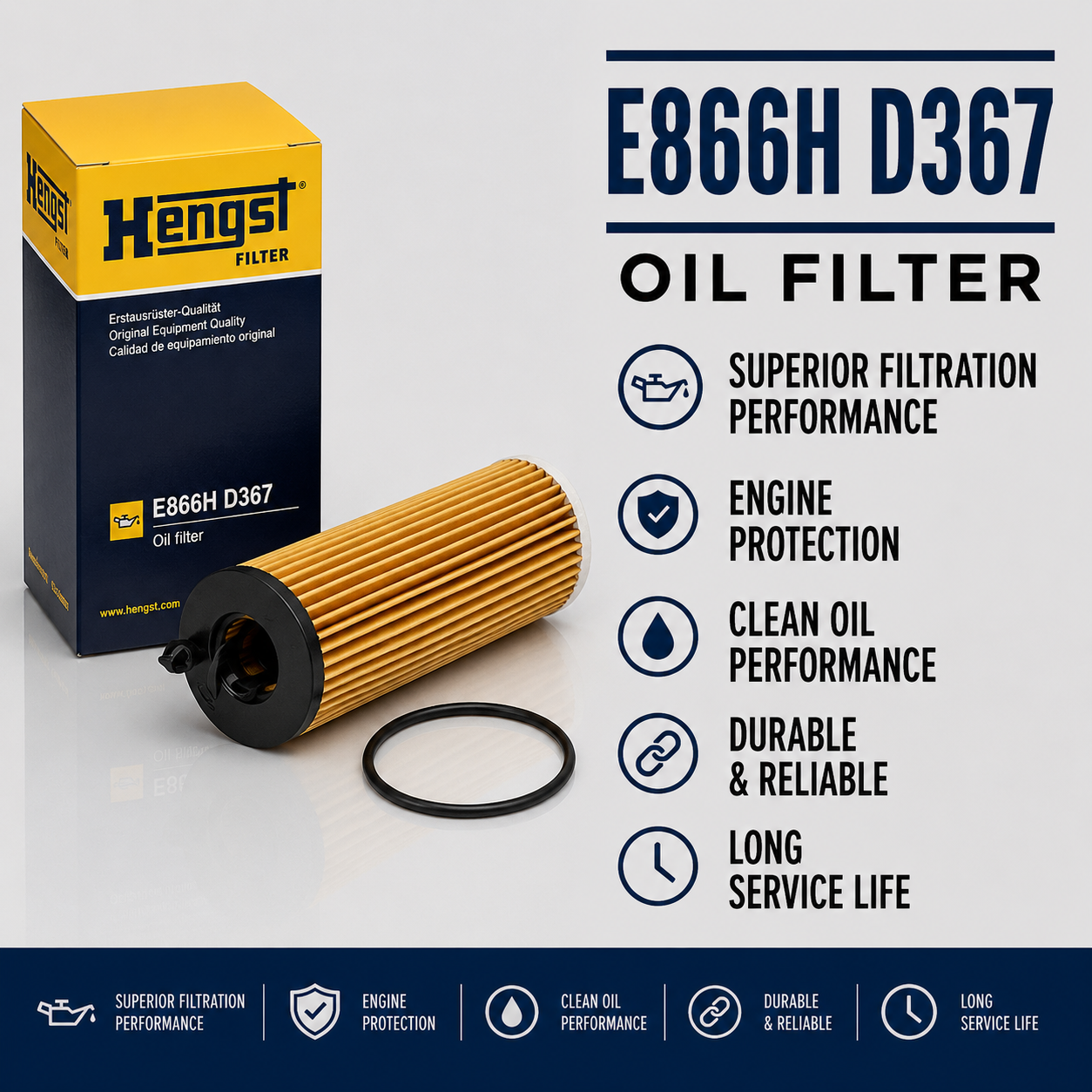 HENGST E866H D367 FILTER--OIL FILTER