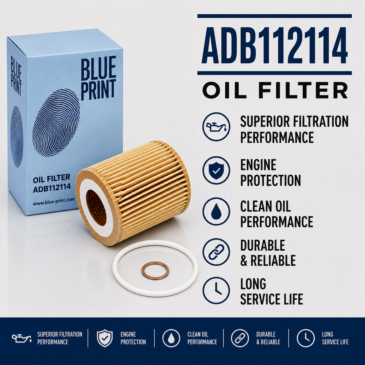 BLUE PRINT ADB112114 FILTER--OIL FILTER