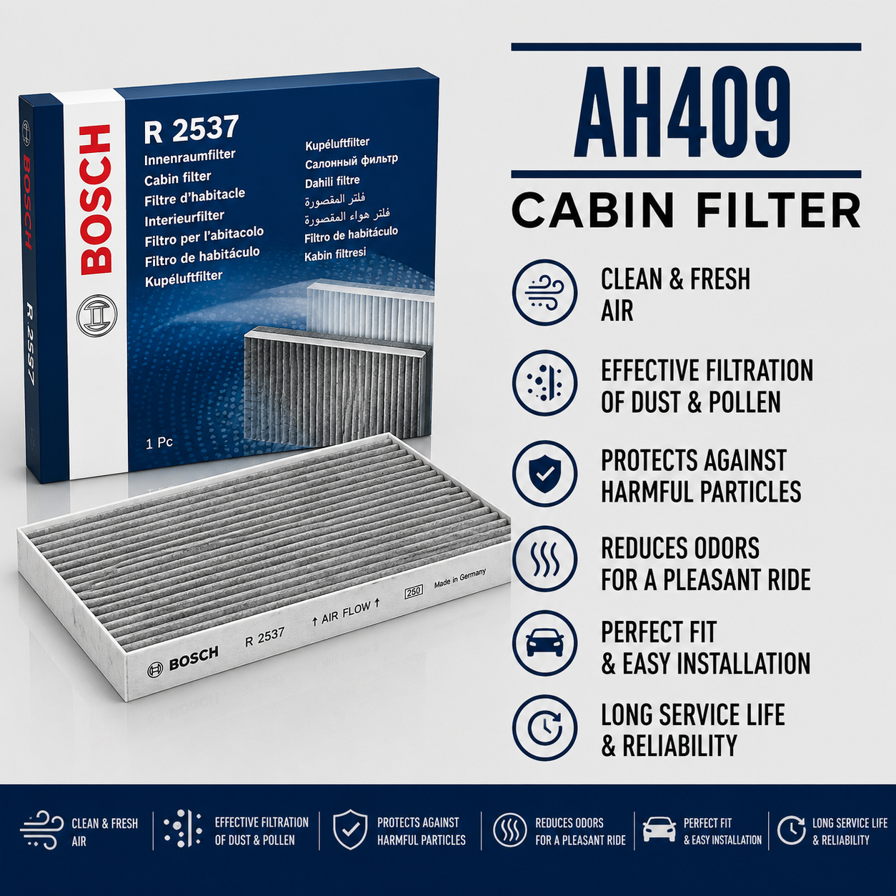 PUEFLUX AH409 FILTER-- CABIN FILTER