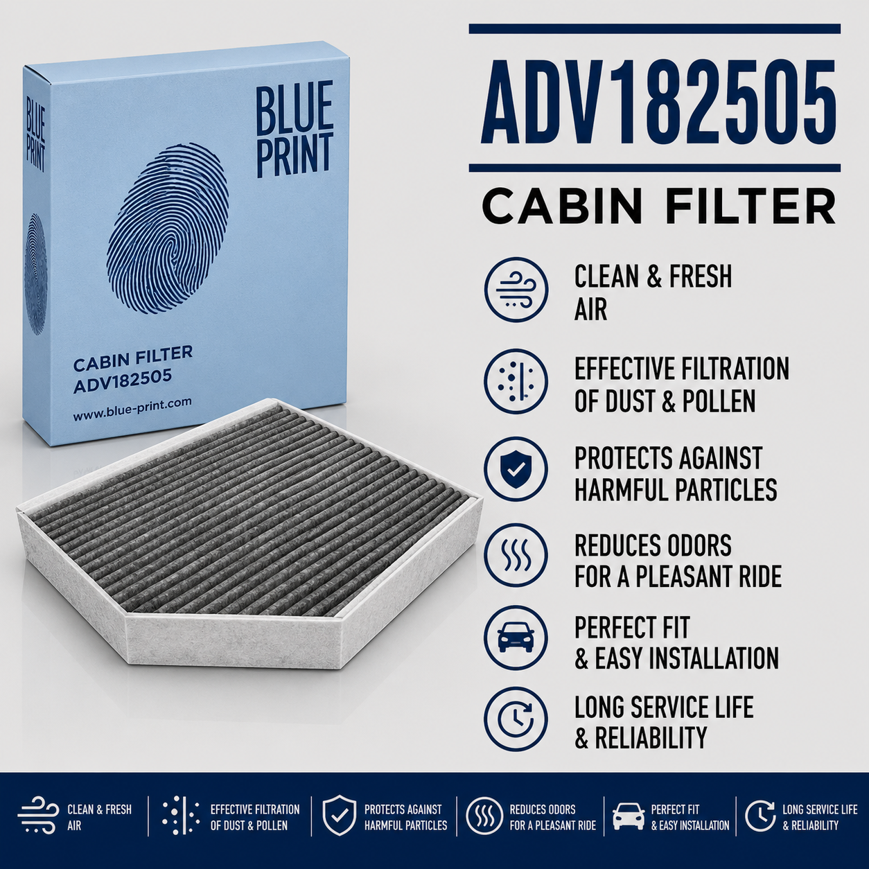 BLUE PRINT ADV182505 FILTER-- CABIN FILTER