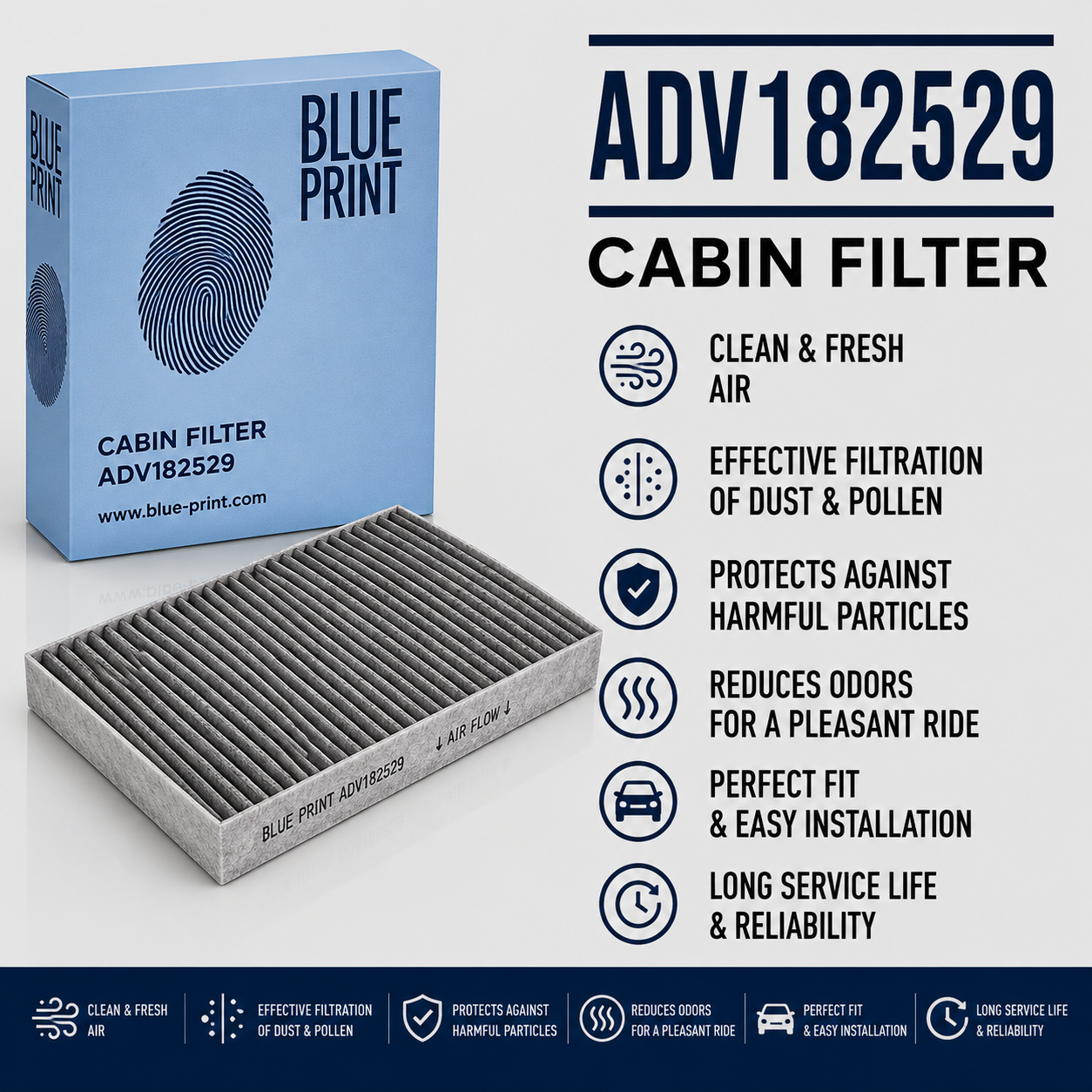 BLUE PRINT ADV182529 FILTER-- CABIN FILTER