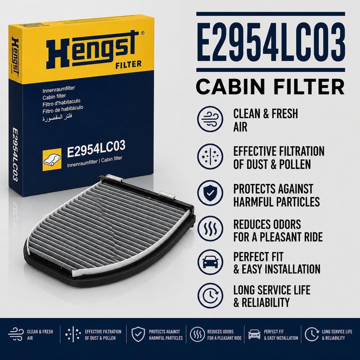 HENGST E2954LC03 FILTER-- CABIN FILTER
