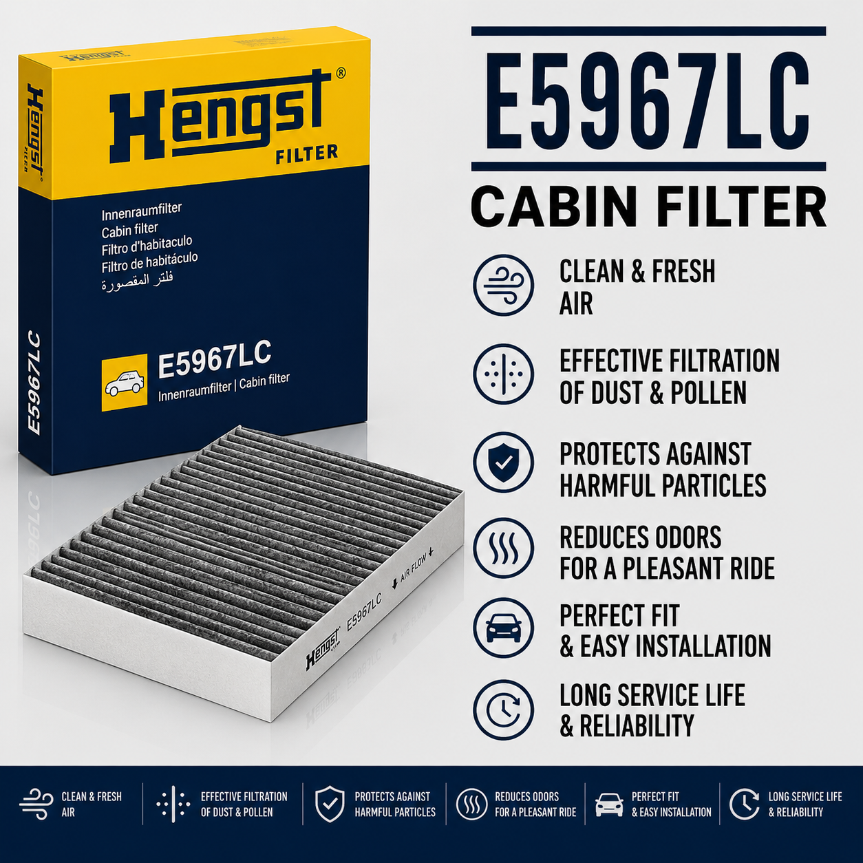 HENGST E5967LC FILTER-- CABIN FILTER