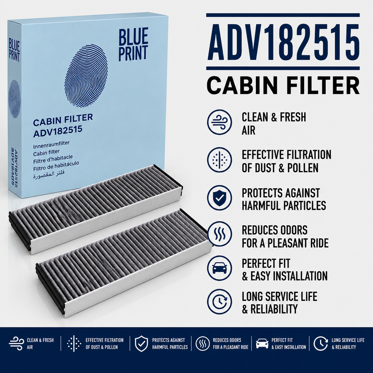 BLUE PRINT ADV182515 FILTER-- CABIN FILTER