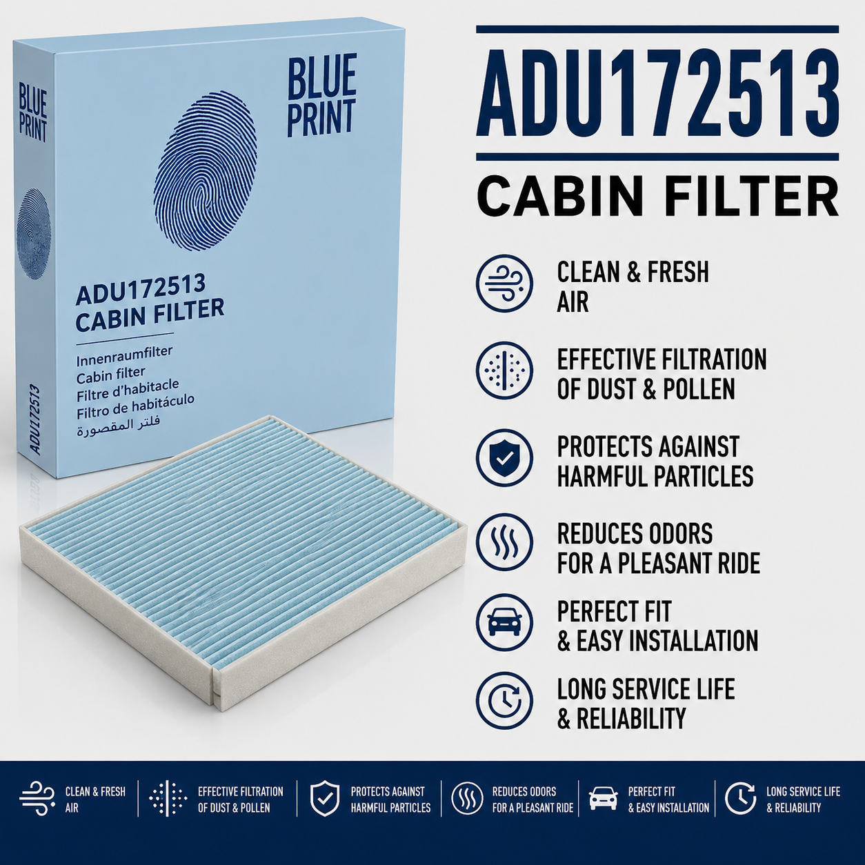 BLUE PRINT ADU172513 FILTER-- CABIN FILTER