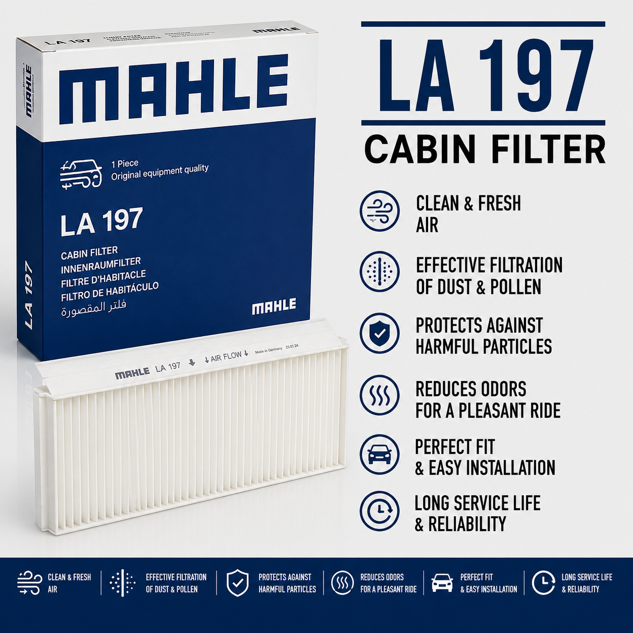 MAHLE LA 197 FILTER-- CABIN FILTER