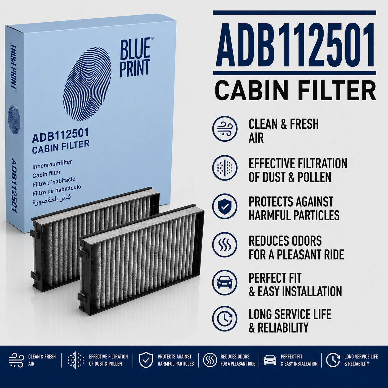 BLUE PRINT ADB112501 FILTER-- CABIN FILTER